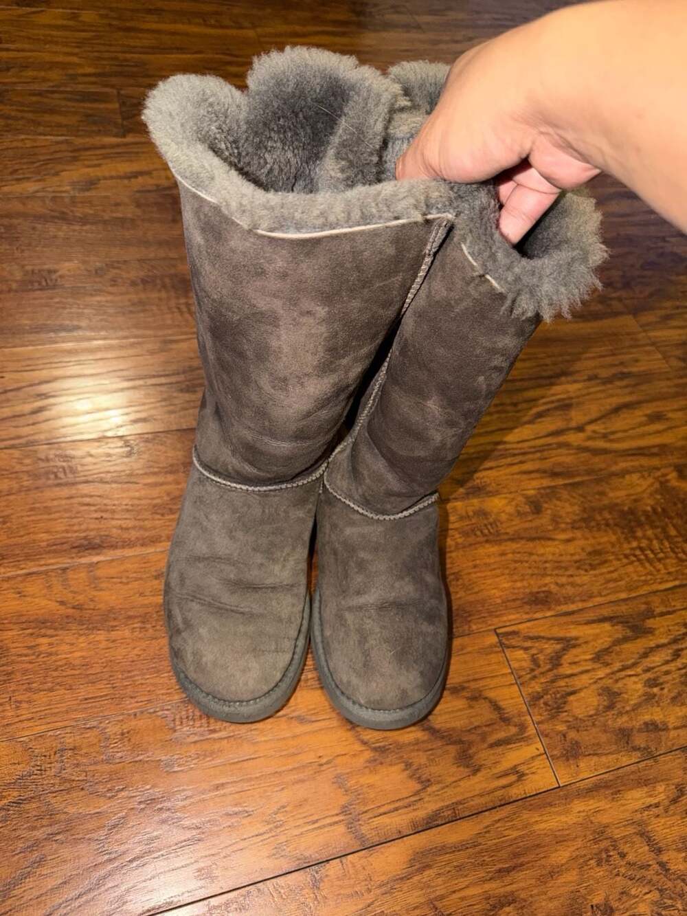 UGG Bailey Bow Tall Gray Suede Boots